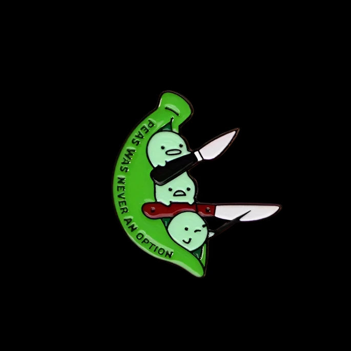 peas was never an option : pins + buttons by feral