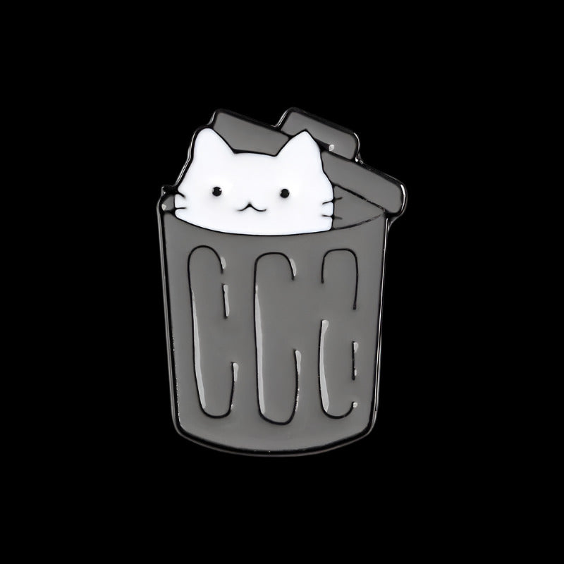 trash can kitty : pins + buttons by feral