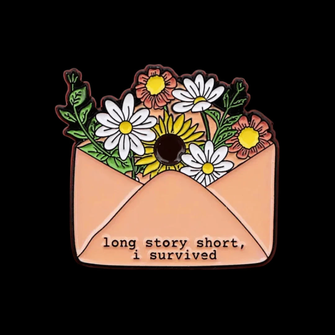 long story short i survived : pins + buttons by feral
