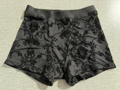 Sheer Boxer Briefs Shorts - Gothic DAMASK - READY TO SHIP