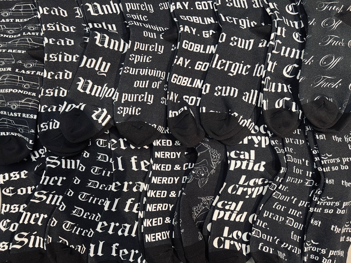 Novelty Socks - Dead Tired - Ready To Ship
